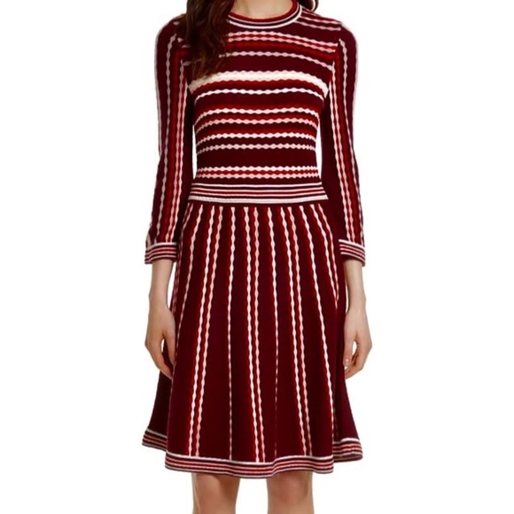 kate spade Dresses & Skirts - Kate Spade Scallop Stripe Fit and Flare Sweater Dress